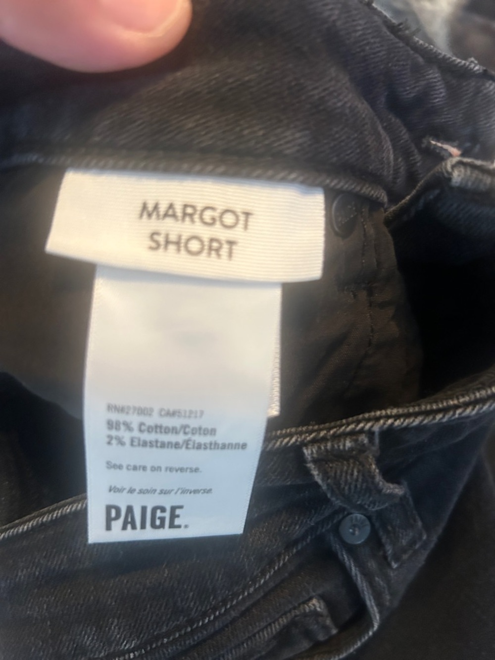 Paige Margot Short Raw Hem Black Denim Short Size 26 - Picture 15 of 15